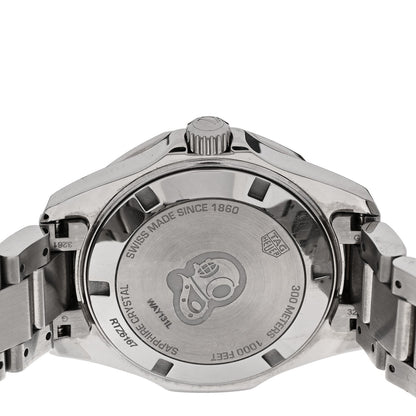 Tag Heuer Stainless Steel Ceramic Diamond 35mm Aquaracer Watch Blue WAY131L