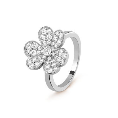 18K Gold Diamond VCA Frivole 1 Flower Ring