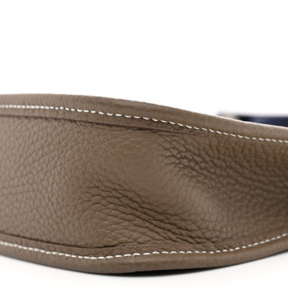 Hermes Taurillon Clemence Amazone Evelyne TPM Etoupe Bleu Indigo
