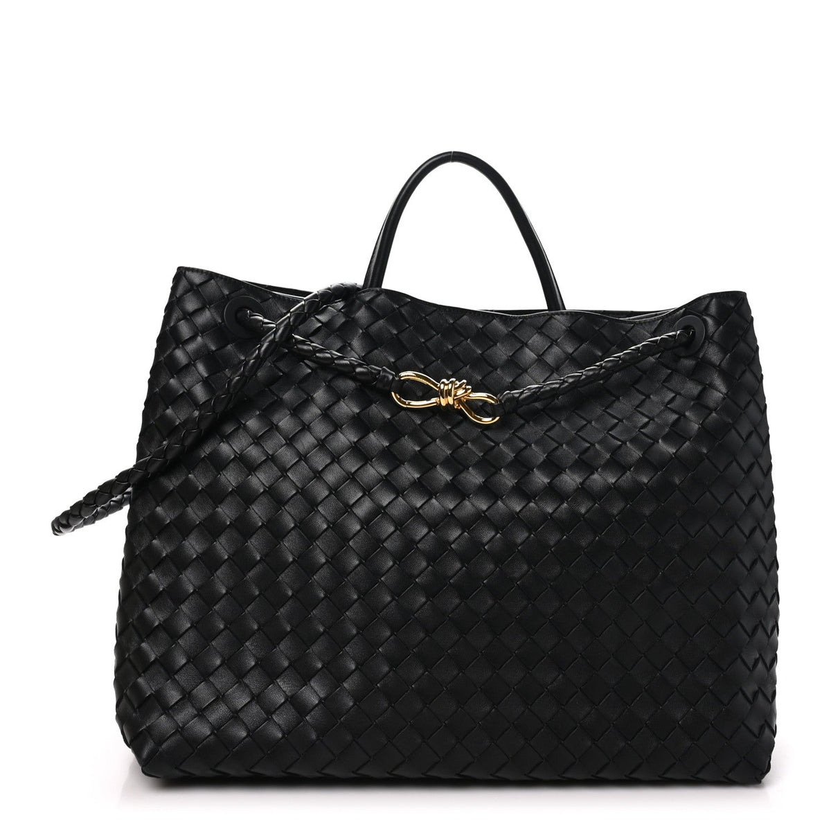 Bottega Veneta Nappa Intrecciato Large Andiamo Shoulder Bag Black