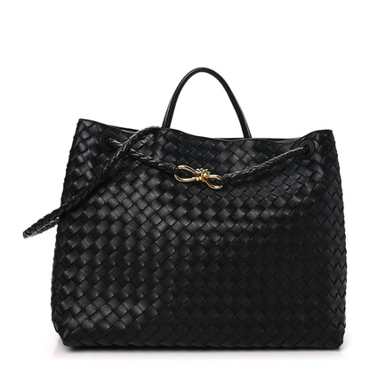 Bottega Veneta Nappa Intrecciato Large Andiamo Shoulder Bag Black
