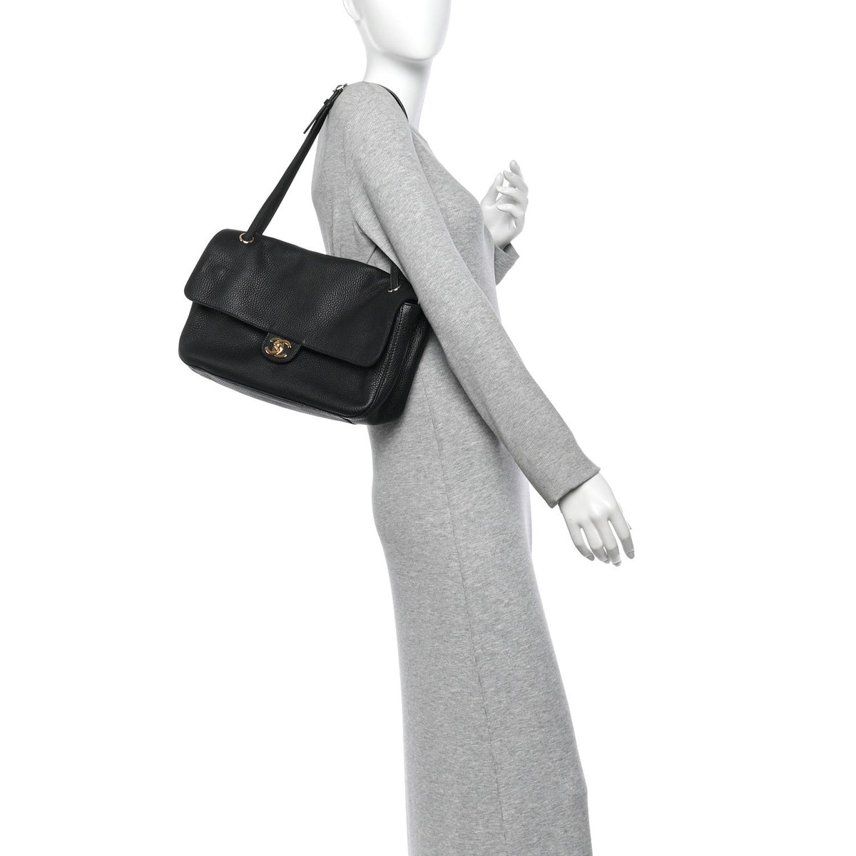 Chanel Grained Calfskin Small Souplissimo Maxi Flap Black 1982869