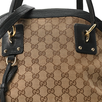 Gucci Monogram Medium Top Handle Bag Brown