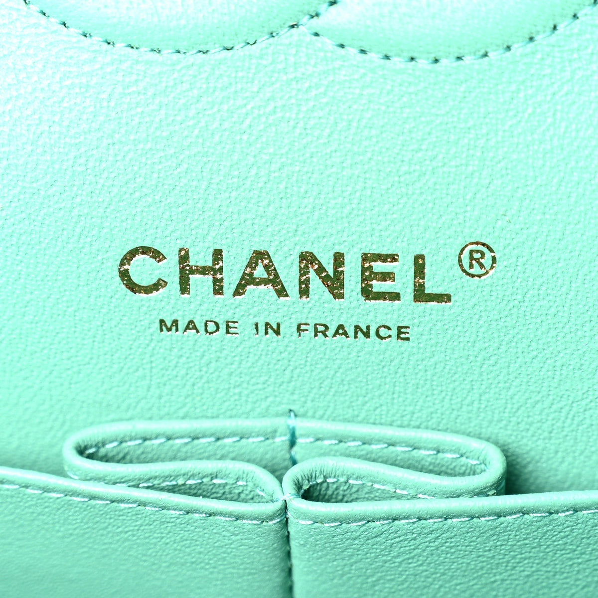 Chanel Caviar Flat Chevron Quilted Medium Double Flap Green