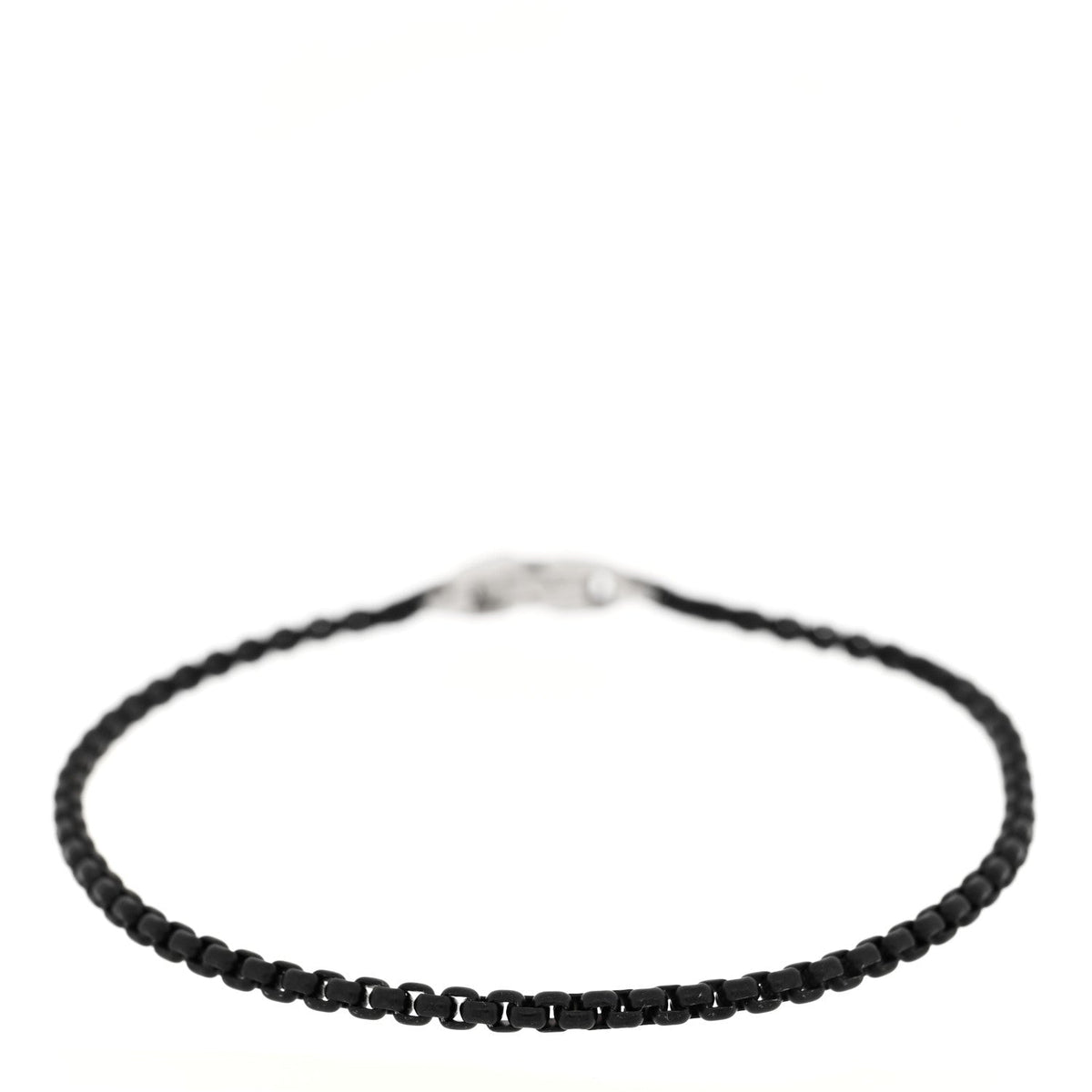 David Yurman Sterling Silver Darkened Stainless Steel 2.7mm Box Chain Bracelet