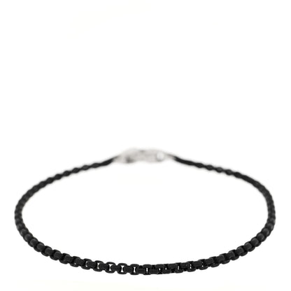 David Yurman Sterling Silver Darkened Stainless Steel 2.7mm Box Chain Bracelet