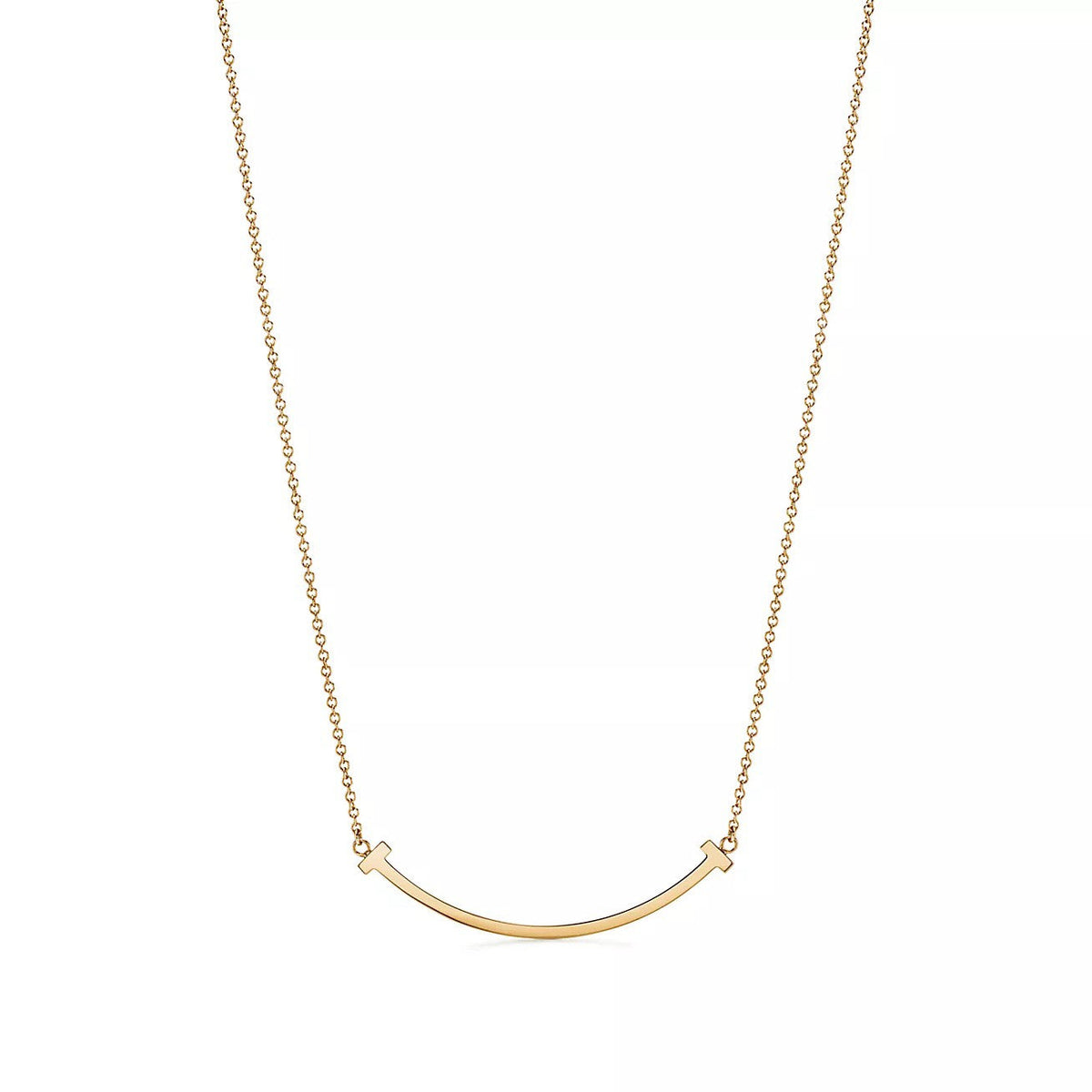 18K Gold Diamonds Tiffany T1 Small Smile Pendant