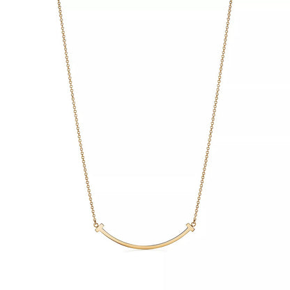 18K Gold Diamonds Tiffany T1 Small Smile Pendant