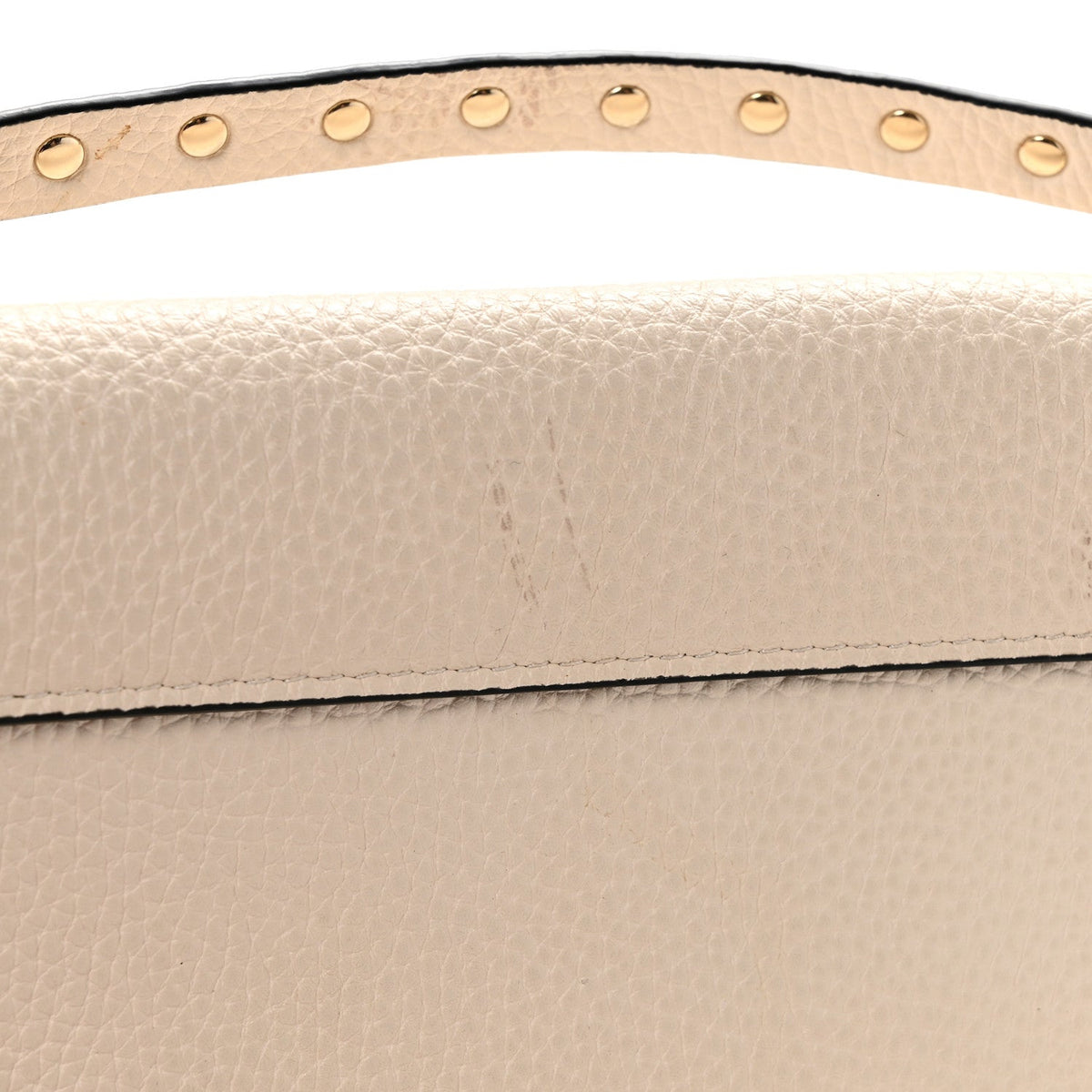 Valentino Garavani Grainy Calfskin Rockstud Crossbody Pouch Light Ivory