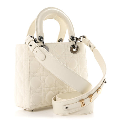 Christian Dior Lambskin Cannage Small My ABCDior Lady Dior White