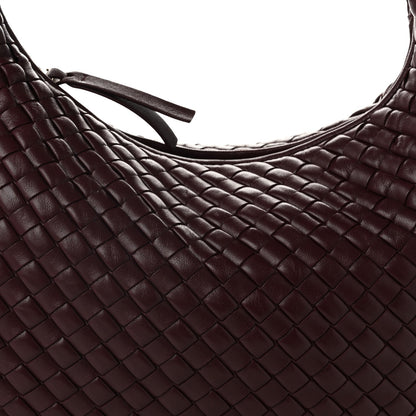 Bottega Veneta Lambskin Intrecciato Medium Padded Veneta Deep Mahogany