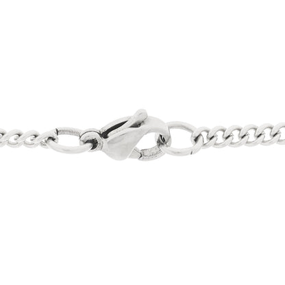 Chanel Lambskin CC Necklace Black Silver