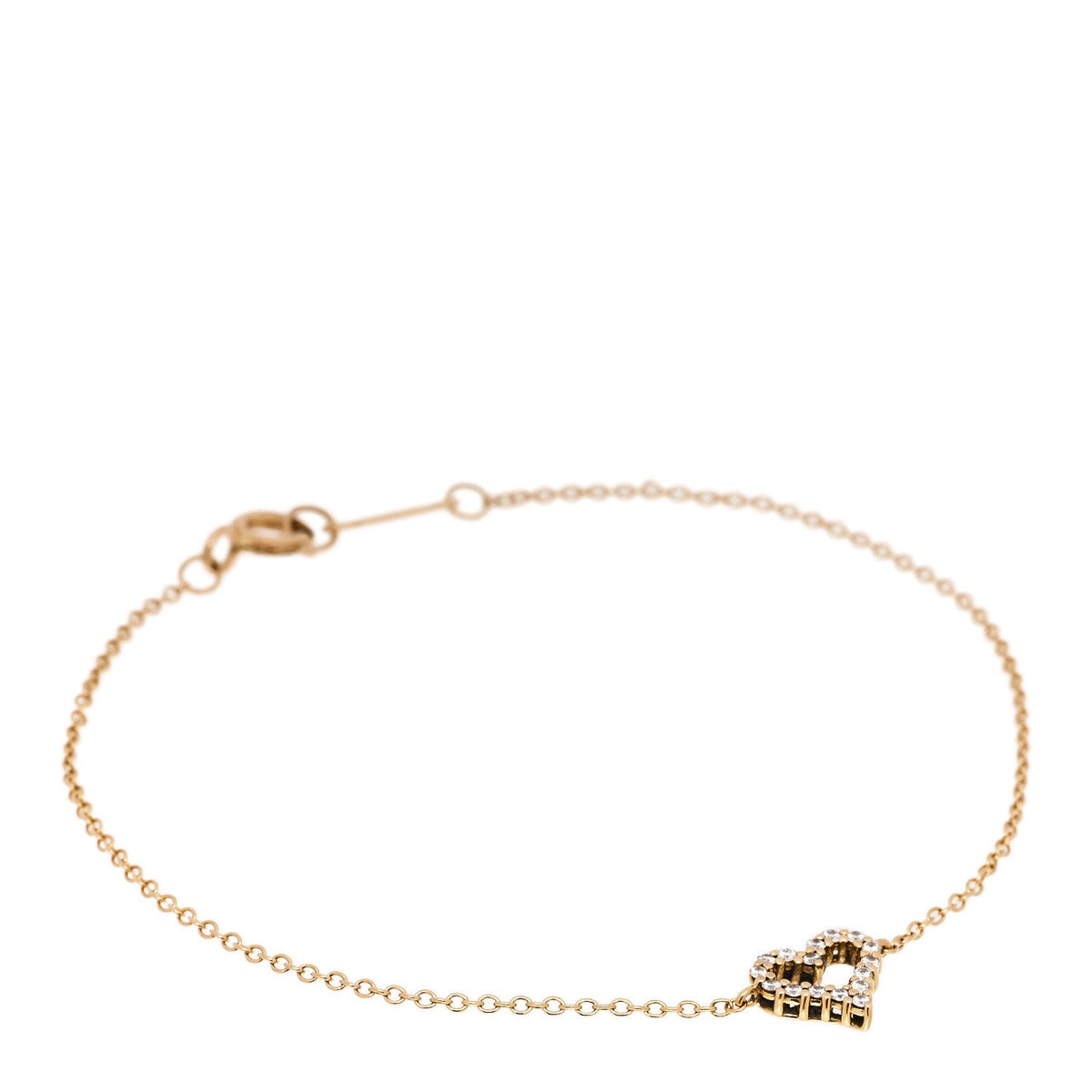Tiffany 18K Yellow Gold Diamond Heart Bracelet