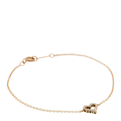 Tiffany 18K Yellow Gold Diamond Heart Bracelet