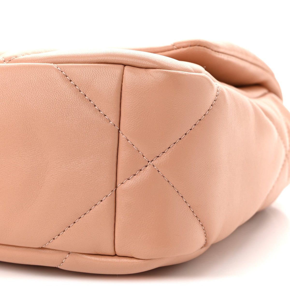 Chanel Lambskin Quilted Medium Chanel 19 Flap Beige