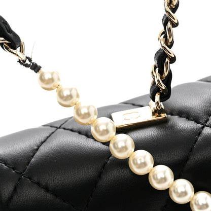 Chanel Lambskin Quilted Fantasy Pearl Flap Black