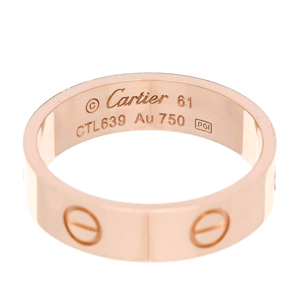 Cartier 18K Pink Gold 5.5mm LOVE Ring 61 9.5