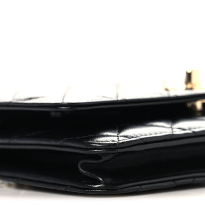 Chanel Lambskin Quilted Trendy CC Wallet On Chain Black