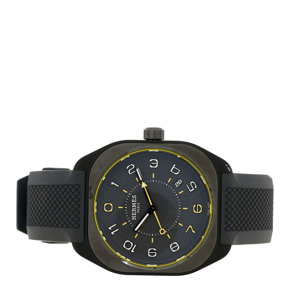 Hermes Graphene Nickel Rubber 39mm H08 Automatic Watch Noir