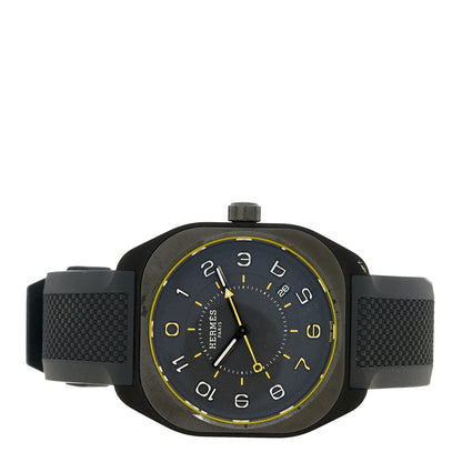 Hermes Graphene Nickel Rubber 39mm H08 Automatic Watch Noir