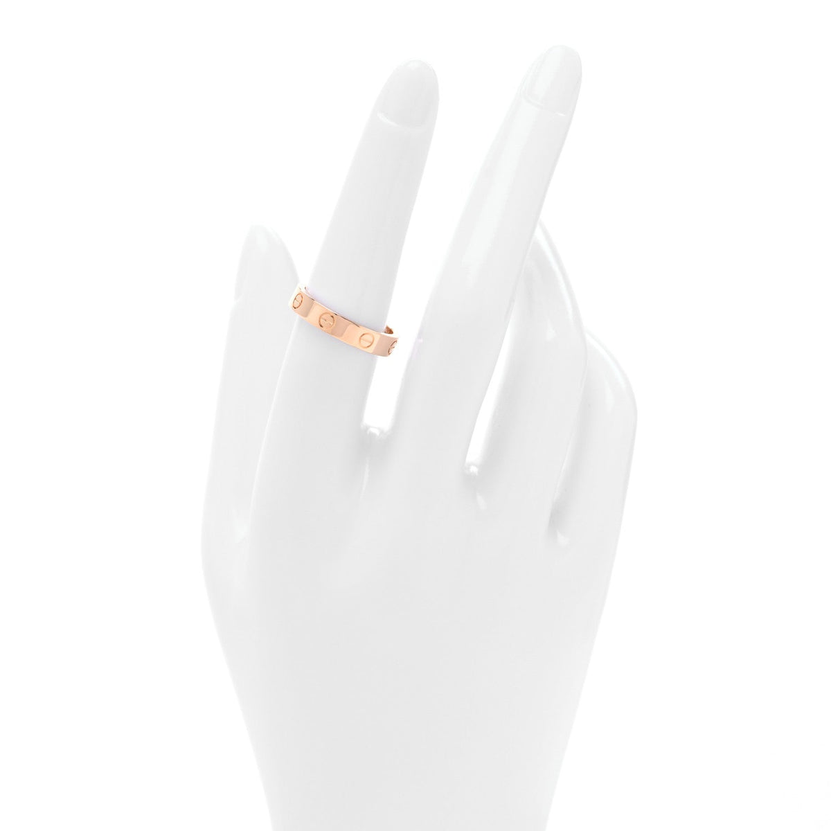 Cartier 18K Pink Gold Diamond 4mm LOVE Wedding Band Ring 54 6.75