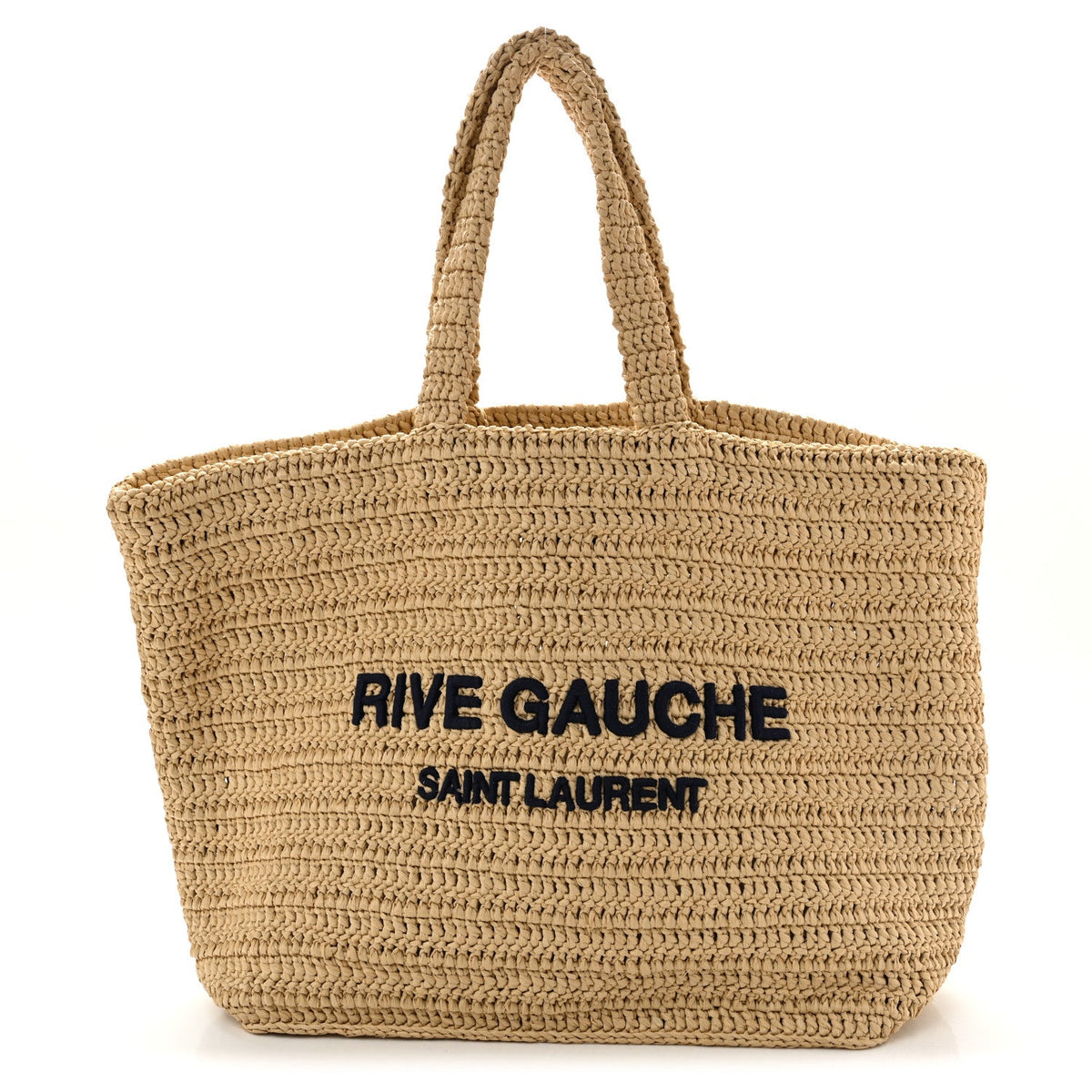 Saint Laurent Raffia Rive Gauche Tote Natural