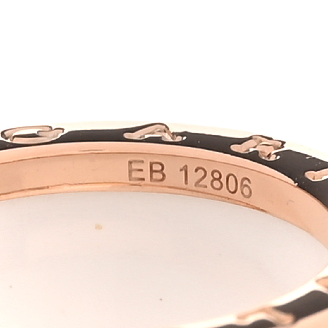 Bulgari 18K Rose Gold White Ceramic B.Zero1 Four-Band Ring 53 6.5
