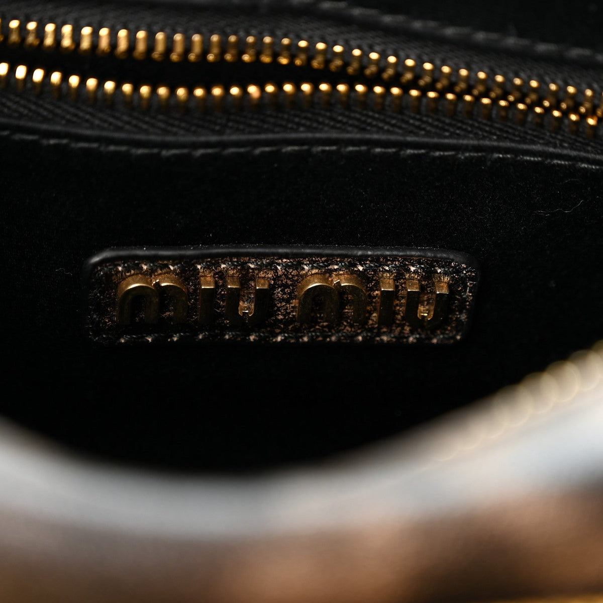 Miu Miu Distressed Nappa Pocket Bag Sand Coffee