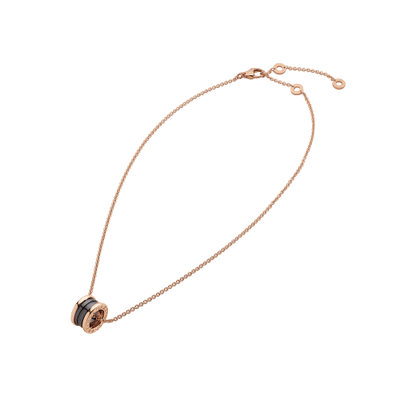 18K Rose Gold Black Ceramic BVLGARI B.zero1 Necklace