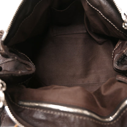 Chloe Calfskin Medium Paddington Satchel Bag Chocolate