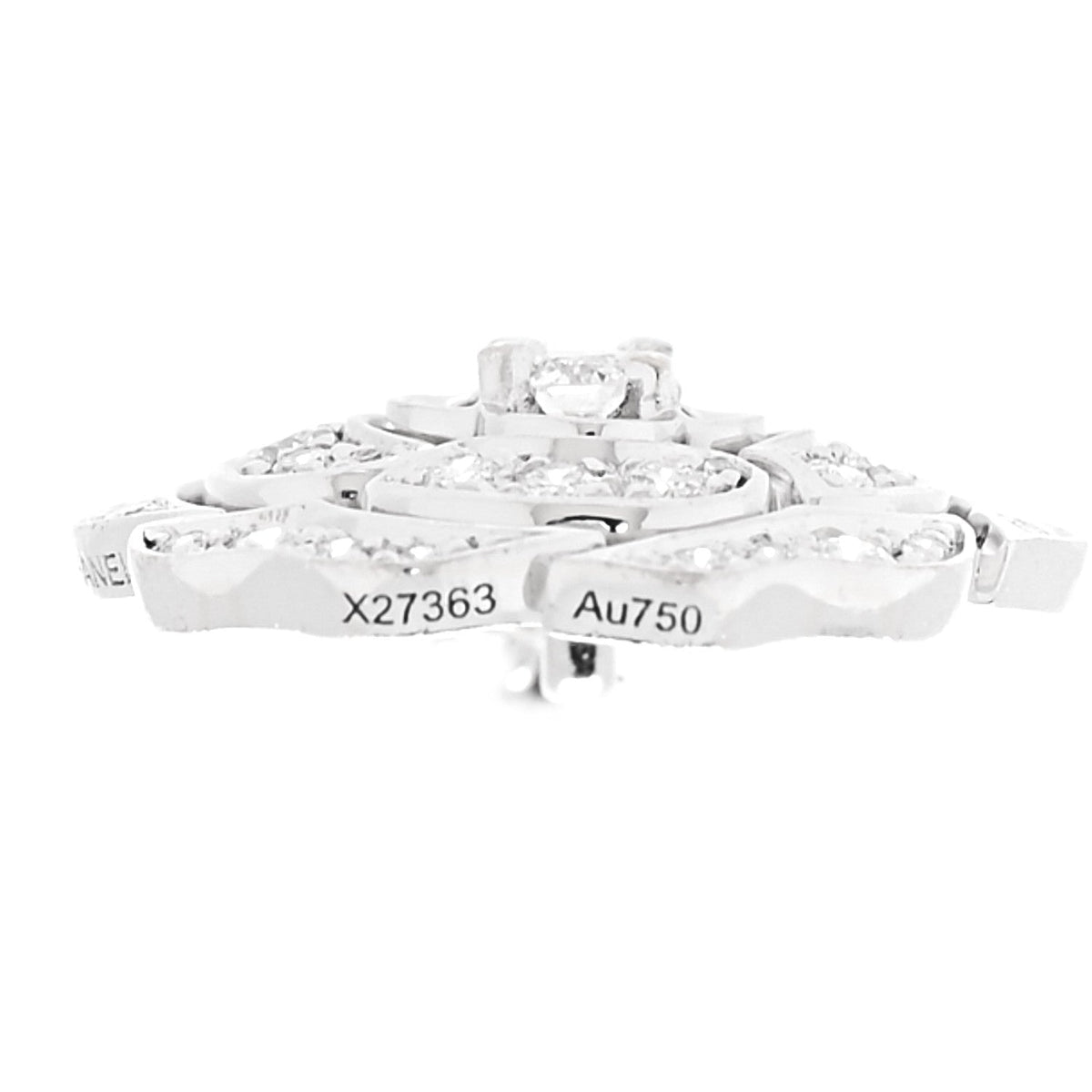 Chanel 18K White Gold Diamond Bouton de Camelia Pendant Necklace