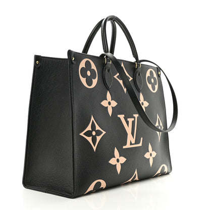 Louis Vuitton Empreinte Monogram Giant Onthego GM Tote Bag Black Beige