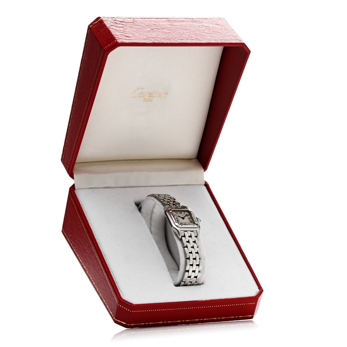 Cartier Stainless Steel 22mm Panthere Quartz Watch Ivory