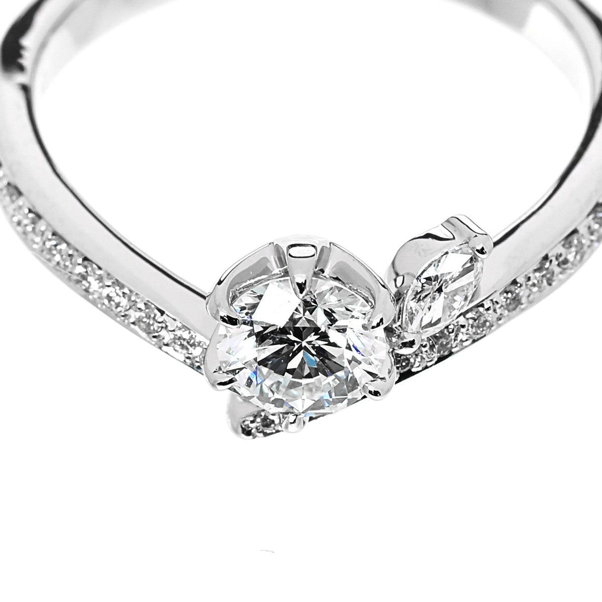 Parker & West by FASHIONPHILEPlatinum Diamond .50ctw Round Marquise Cut Pave Ring  53 6.5