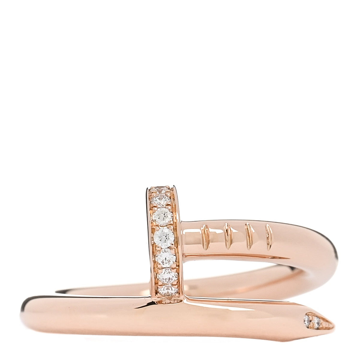 Cartier 18K Pink Gold Diamond Juste Un Clou Ring 50 5.25