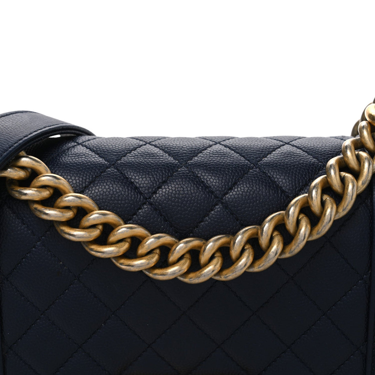 Chanel Caviar Quilted Small Boy Flap Navy