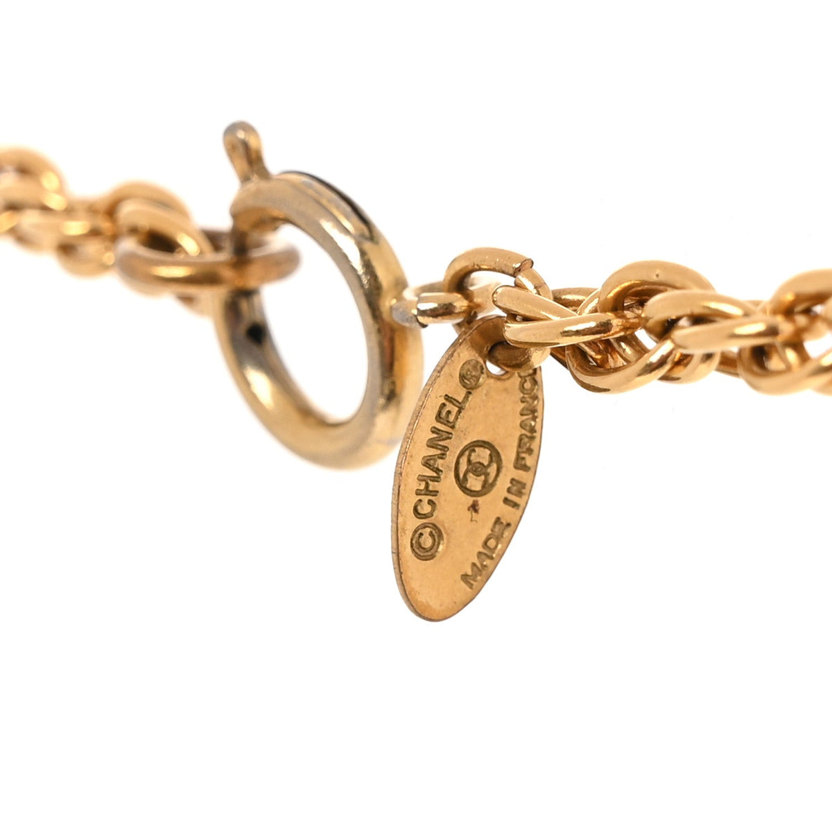 Chanel Metal CC Chain Pendant Necklace Gold