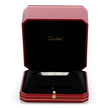 Cartier 18K White Gold 4 Diamond LOVE Bracelet 16