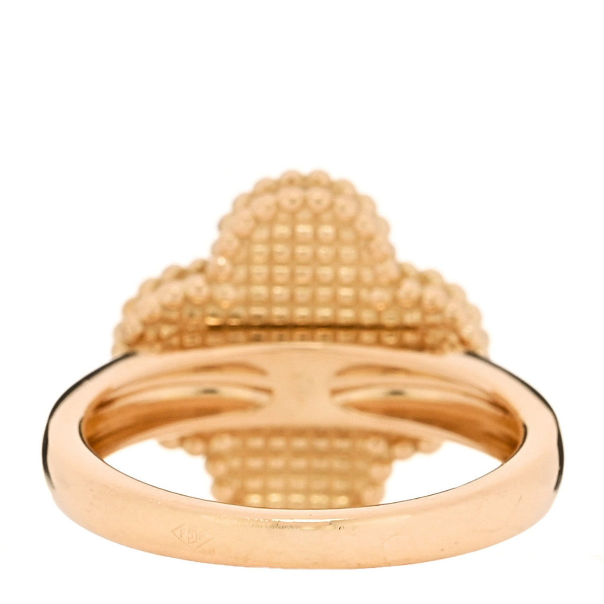 Van Cleef & Arpels 18K Yellow Gold Diamond Carnelian Vintage Alhambra Ring 52 6