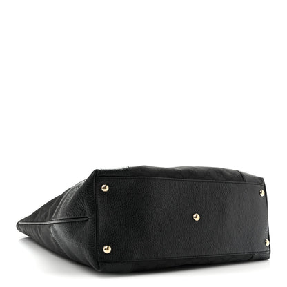 Gucci Monogram Canvas Leather Tote Black