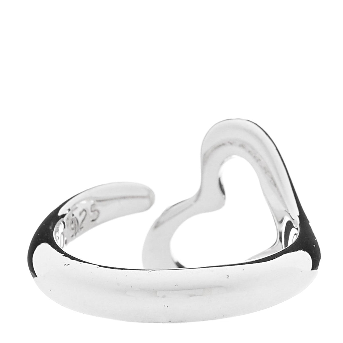 Tiffany Sterling Silver Elsa Peretti Open Heart Ring 48 4.5