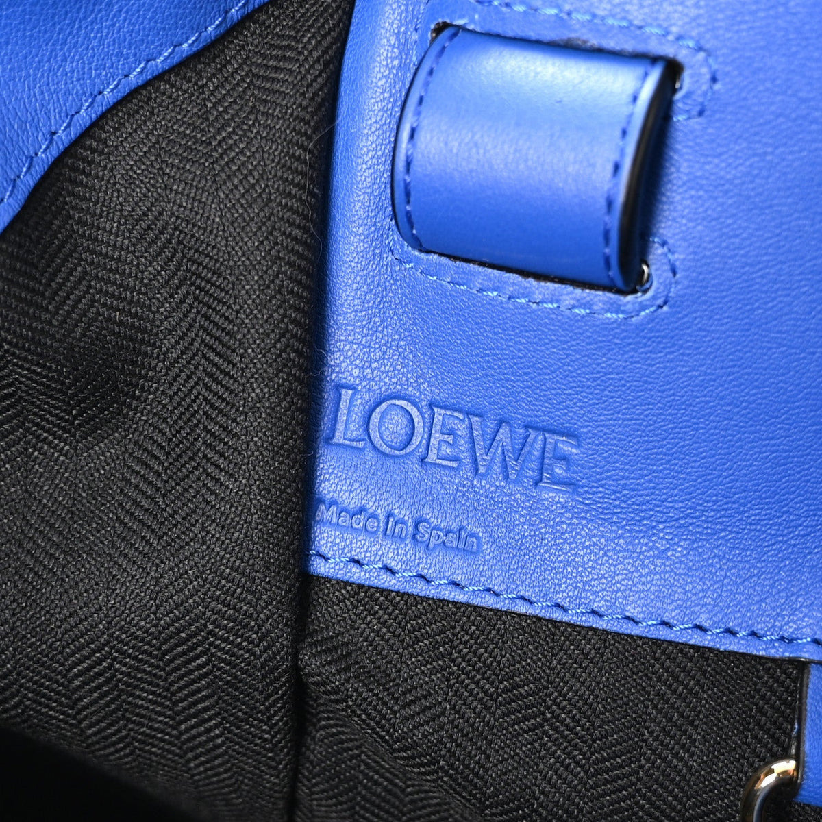 Loewe Calfskin Medium Hammock Shoulder Bag Electric Blue Black