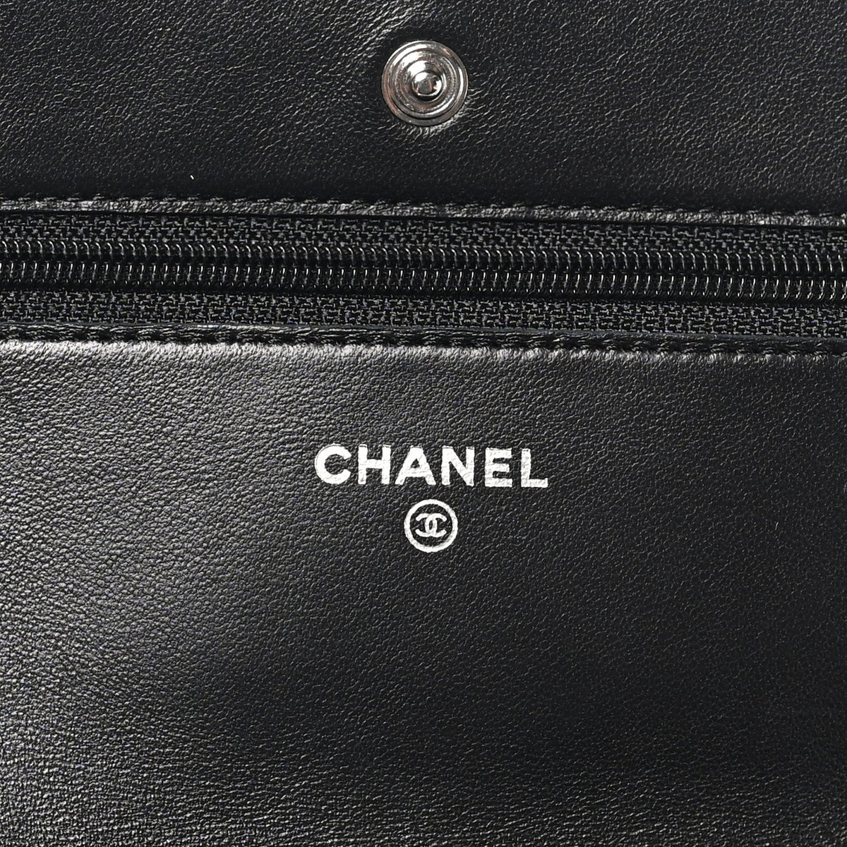 Chanel Lambskin Quilted Wallet On Chain WOC Bag Black