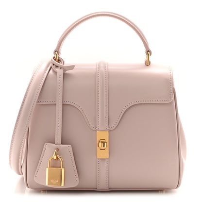 Celine Satinated Calfskin Mini 16 Top Handle Bag Bleached Pink