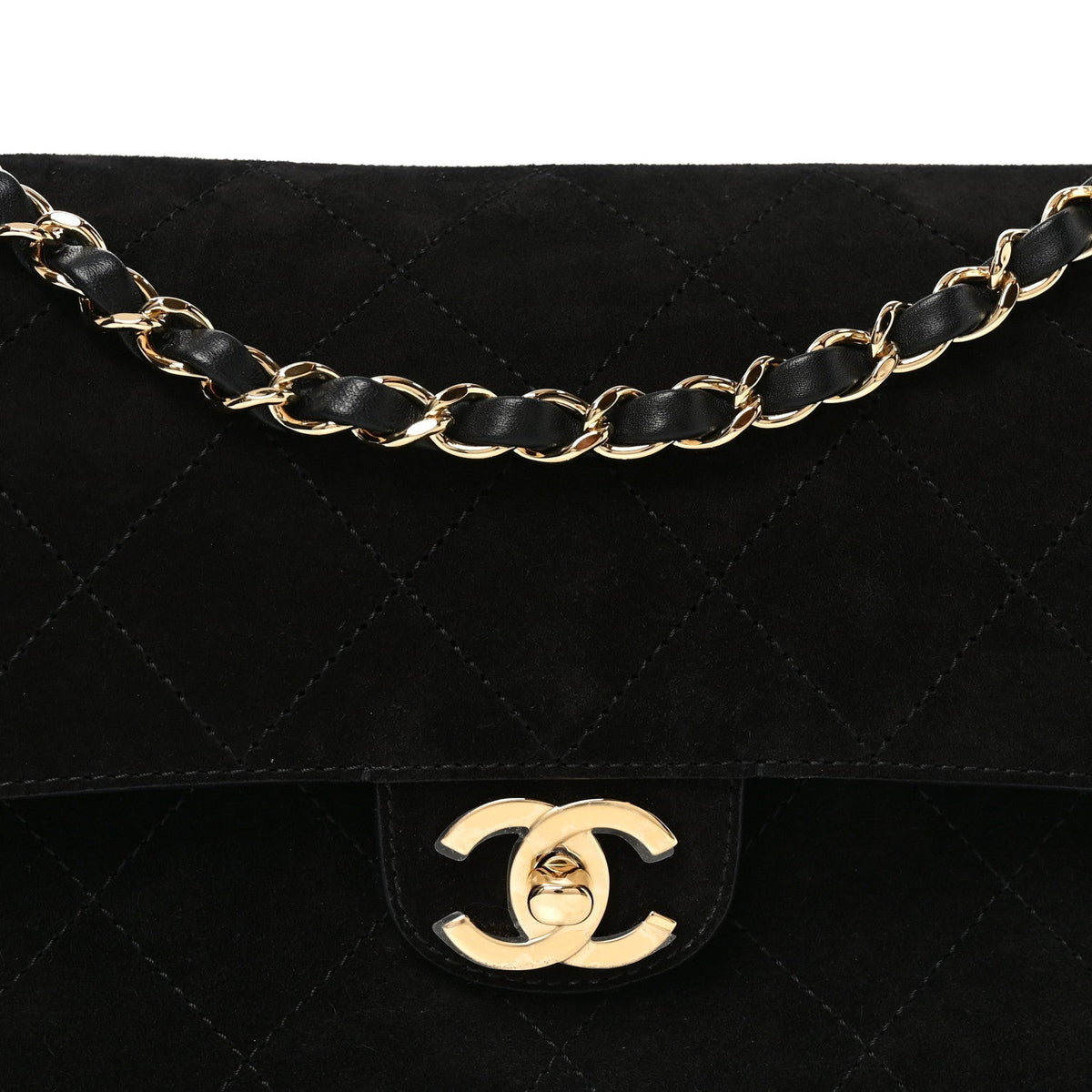 Chanel Suede Calfskin Small Souplissimo Maxi Flap Black