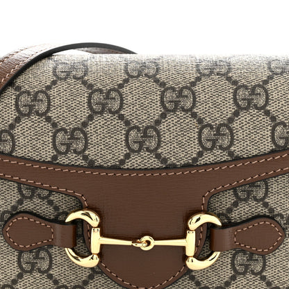 Gucci GG Supreme Monogram Mini Horsebit 1955 Shoulder Bag Beige Brown Sugar 1983200