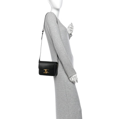 Celine Shiny Calfskin Teen Triomphe Black