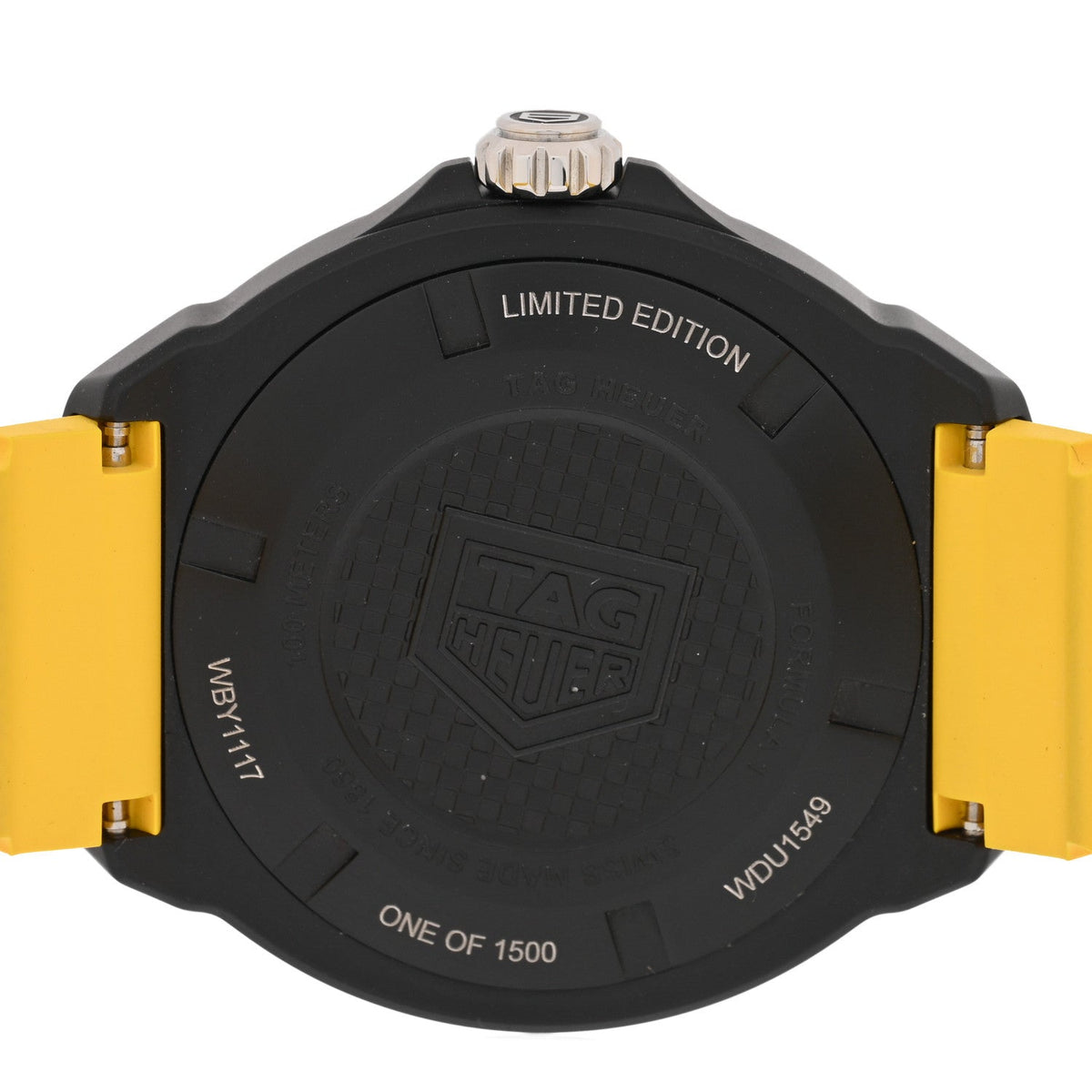 Tag Heuer DLC Stainless Steel Rubber 38mm Formula 1 Watch Black WBY1117