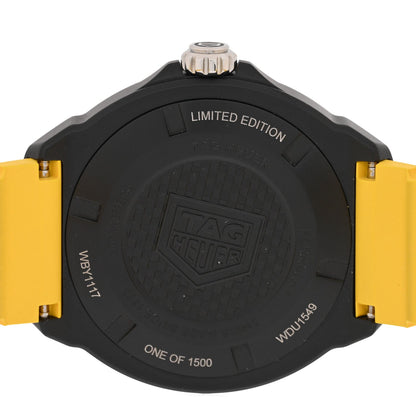 Tag Heuer DLC Stainless Steel Rubber 38mm Formula 1 Watch Black WBY1117