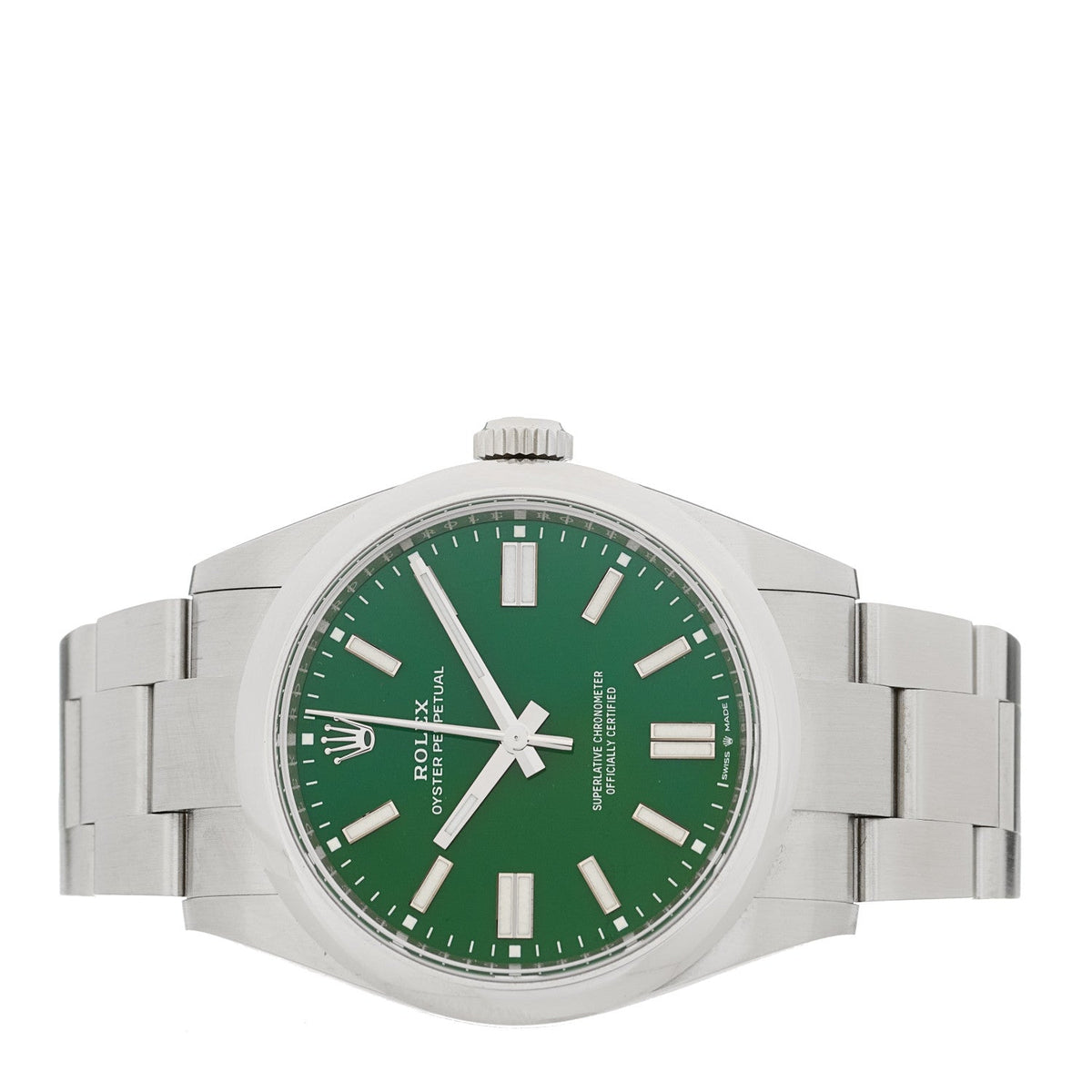 Rolex Stainless Steel 41mm Oyster Perpetual Watch Green 134300